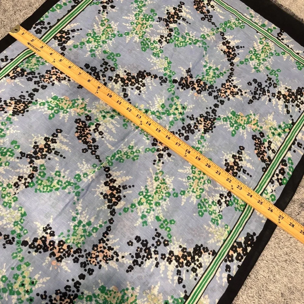 Talbots Womens Scarf Shawl Floral Cotton Linen Blend Cottagecore Preppy 21259